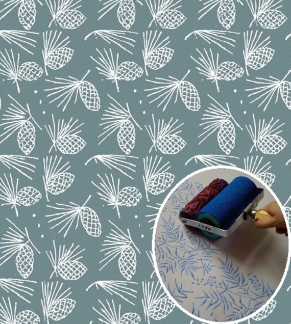 Set of Pine Cones Patterned Paint Roller, Leaf Pattern Paint Roller, Texture  Paint Roller Patterns, Decorative Paint Roller, Wall Decoration 