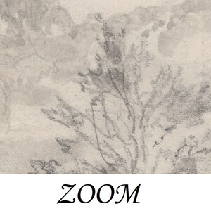 May include: A black and white pencil drawing of a tree with branches and leaves. The drawing is on a light brown paper background.