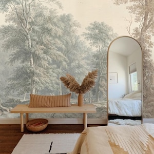 Vintage Forest Scenery Muted Faded Peel and Stick Wall Mural on Etsy
