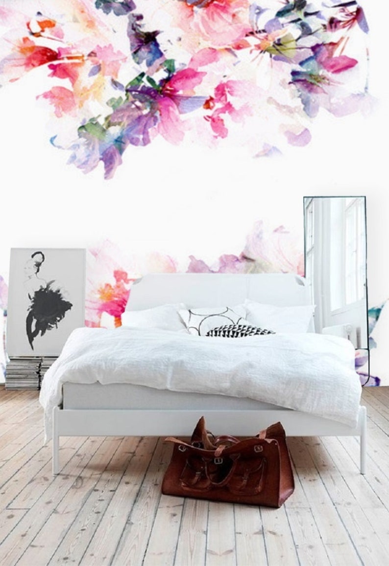 Baby Girl Floral Nursery Wallpaper Peel and Stick Floral Etsy