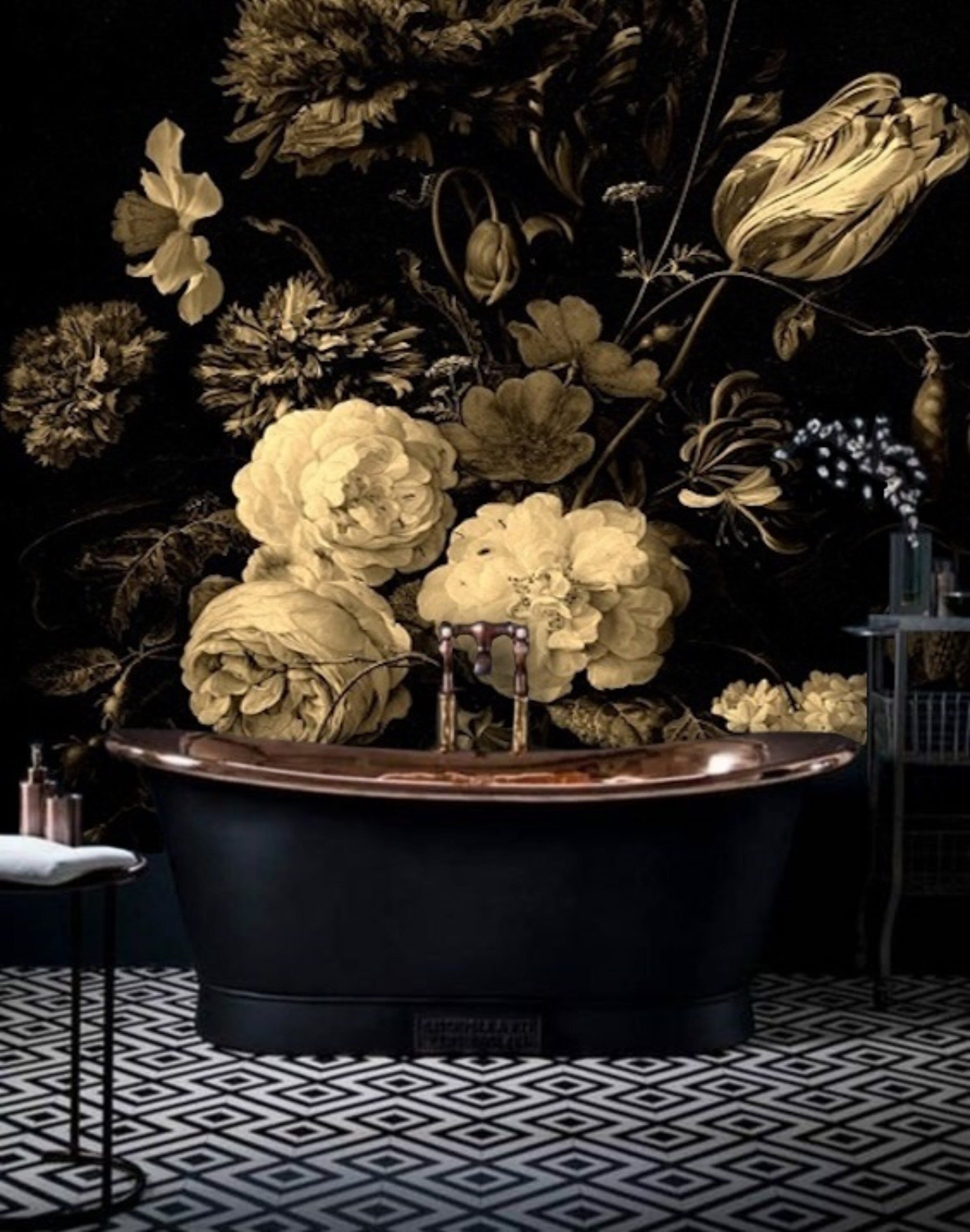 Guzhai 93005-2 Floral Wallpaper Peel And Stick Watercolor Cactus White/Pink/Green/Navy Blue