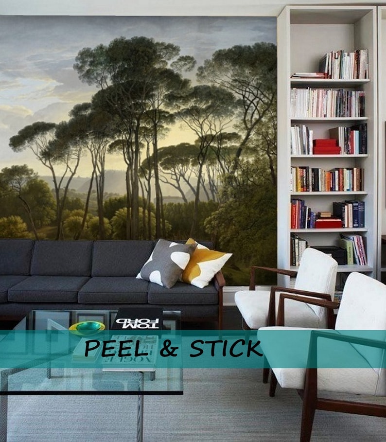 Pine Tree Wallpaper Mural Removable Peel & Stick Wallpaper Etsy