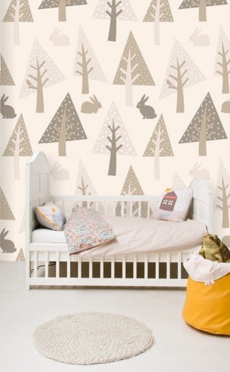 Woodlands Animals Wall Mural Removable Wallpaper Woodland Etsy