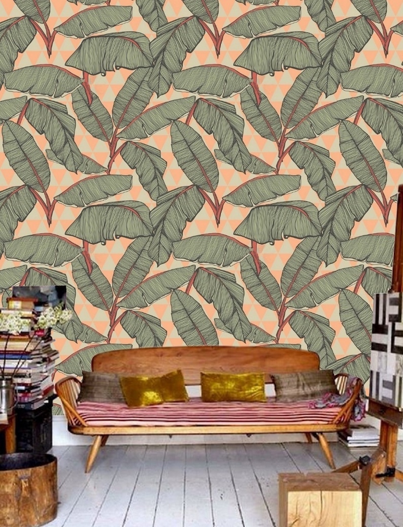 Large Banana Leaf Wallpaper Mural Removable Peel & Stick Etsy