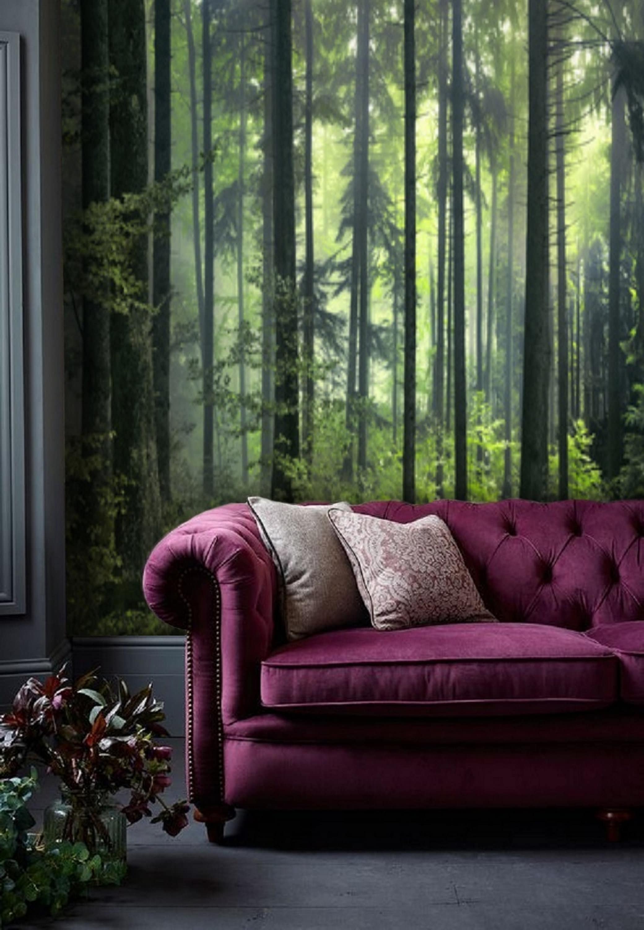 Dark Green Misty Forest Wall Mural Wallpaper Peel and Stick - Etsy Ireland Dark Green Misty Forest Wall Mural Wallpaper Peel and Stick - Etsy Ireland