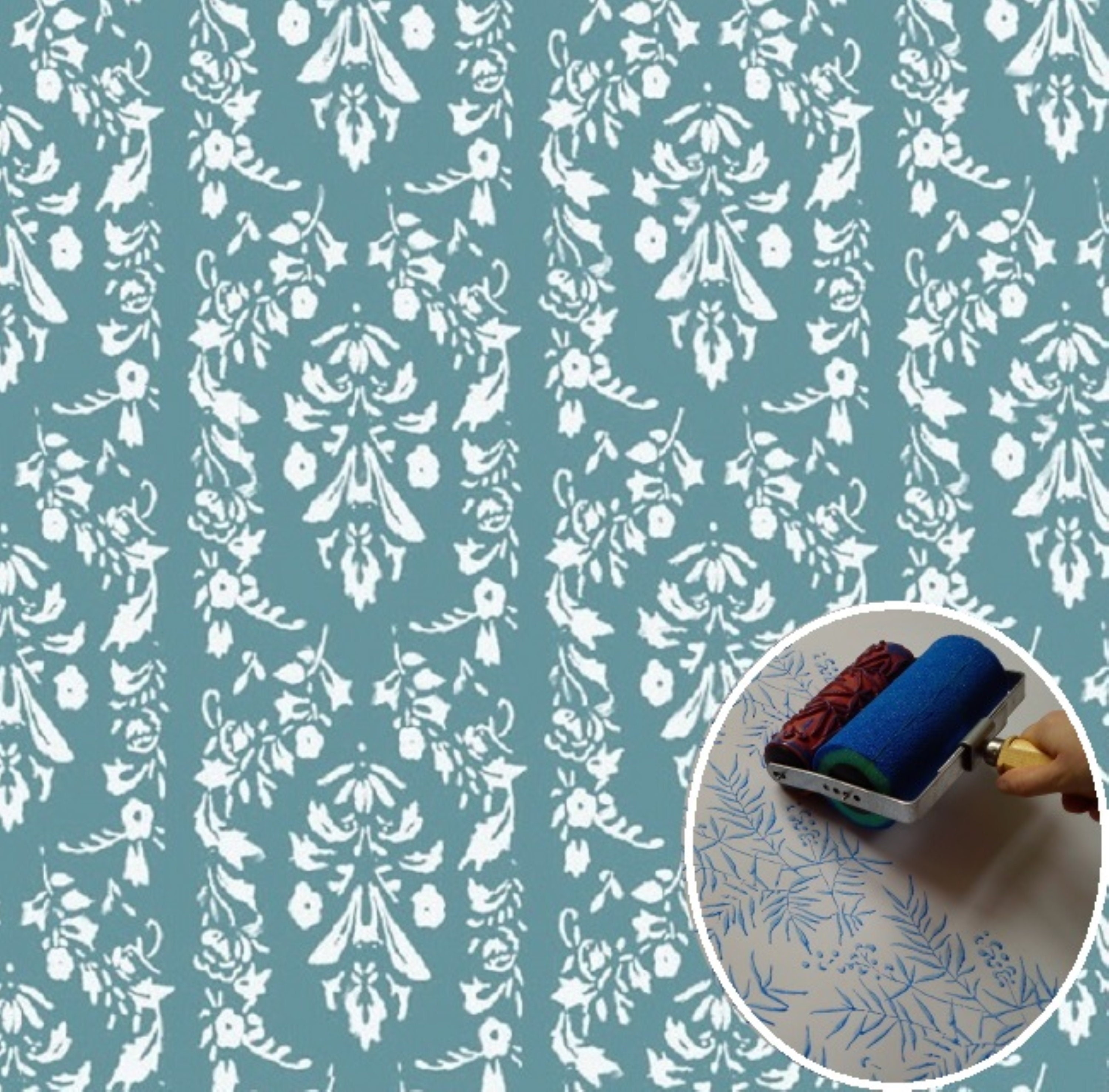 Broken Lines Pattern Decorative Patterned Paint Roller 