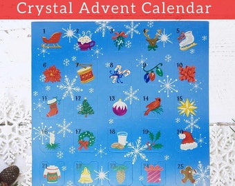 Crystal Advent Calendar, Christmas Advent Rock Mineral & Gemstone Gift, Gemstone Christmas Countdown Calendar, Advent Box Christmas Calendar