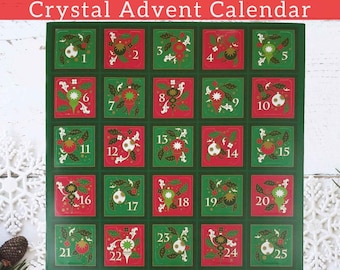 Crystal Advent Calendar, Unique Gifts Christmas Calendars Advent Box, Premium Crystal & Rock Mystery Box, Christmas Holiday Decor