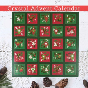 Crystal Advent Calendar, Unique Gifts Christmas Calendars Advent Box, Premium Crystal & Rock Mystery Box, Christmas Holiday Decor