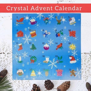 Crystal Advent Calendar, Christmas Advent Rock Mineral & Gemstone Gift, Gemstone Christmas Countdown Calendar, Advent Box Christmas Calendar