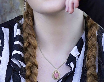 Lepidolite Wire Wrapped Necklace | Pastel Goth Crystal Pendant | Goth Silver Wire Jewelry & Witchy Clothing