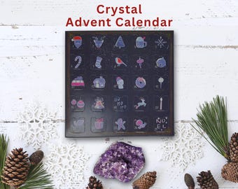 Advent Calendar Christmas Gifts | Unique Gemstone, Crystal, Rock Collection | Holiday Countdown