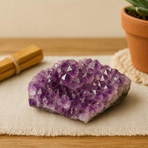 Amethyst crystal natural stone specimen for your mineral gemstone & rock collection, healing crystal grid or boho decor