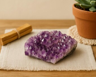 Amethyst crystal natural stone specimen for your mineral gemstone & rock collection, healing crystal grid or boho decor