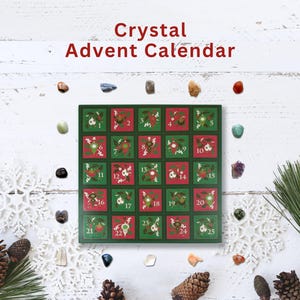 Crystal Advent Calendar, Unique Gifts Christmas Calendars Advent Box, Premium Crystal & Rock Mystery Box, Christmas Holiday Decor