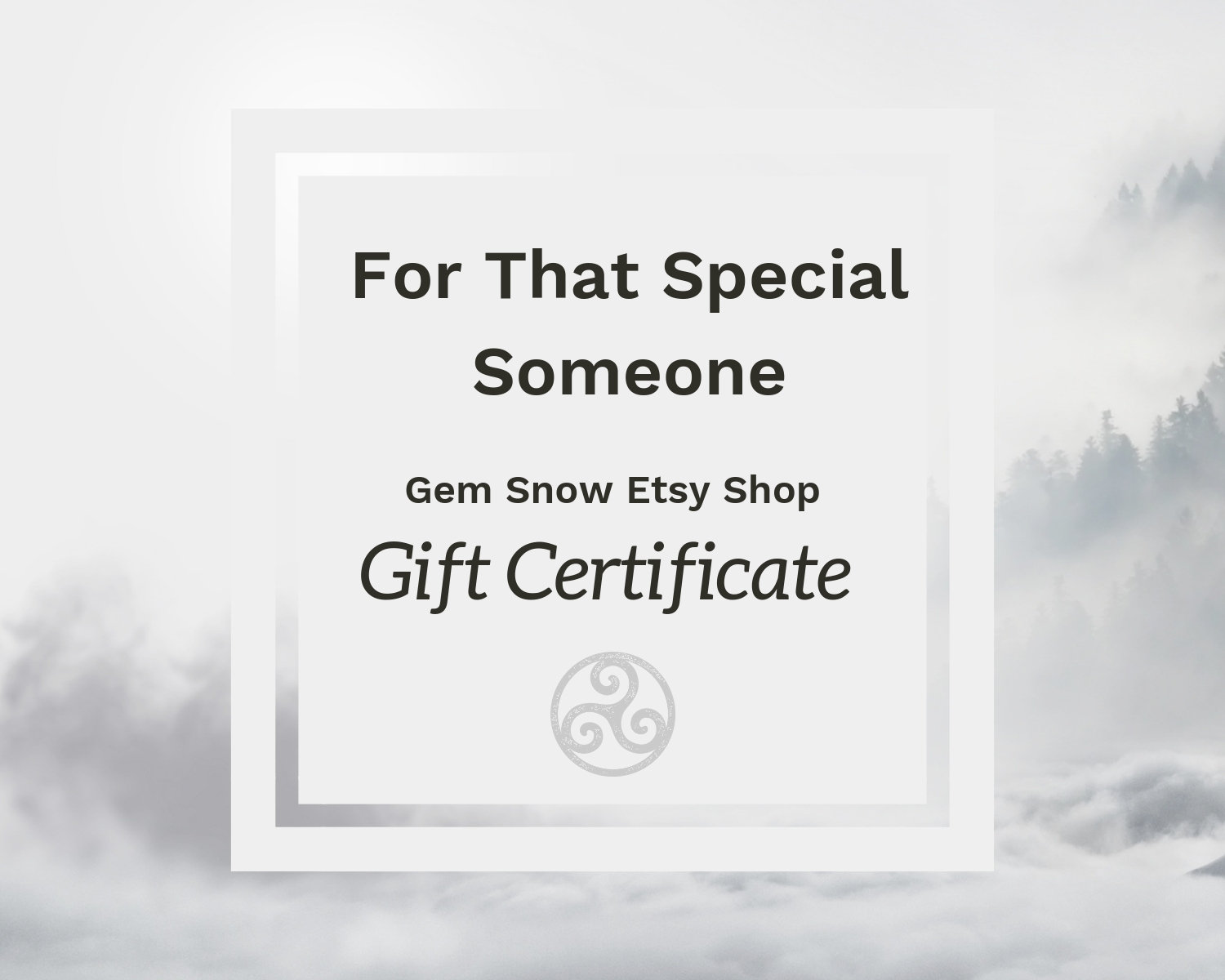 Gift Certificate for 10 Dollars to Spend in Our  Shop Gem Snow  Printable Gift Cards Make the Perfect Last Minute Gift 