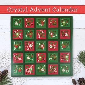 Crystal Advent Calendar, Unique Gifts Christmas Calendars Advent Box, Premium Crystal & Rock Mystery Box, Christmas Holiday Decor