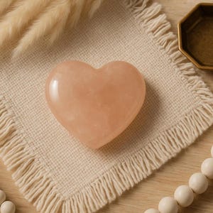 Rose Quartz Heart natural stone crystal specimen for your mineral gemstone & rock collection, healing crystal grid or boho decor