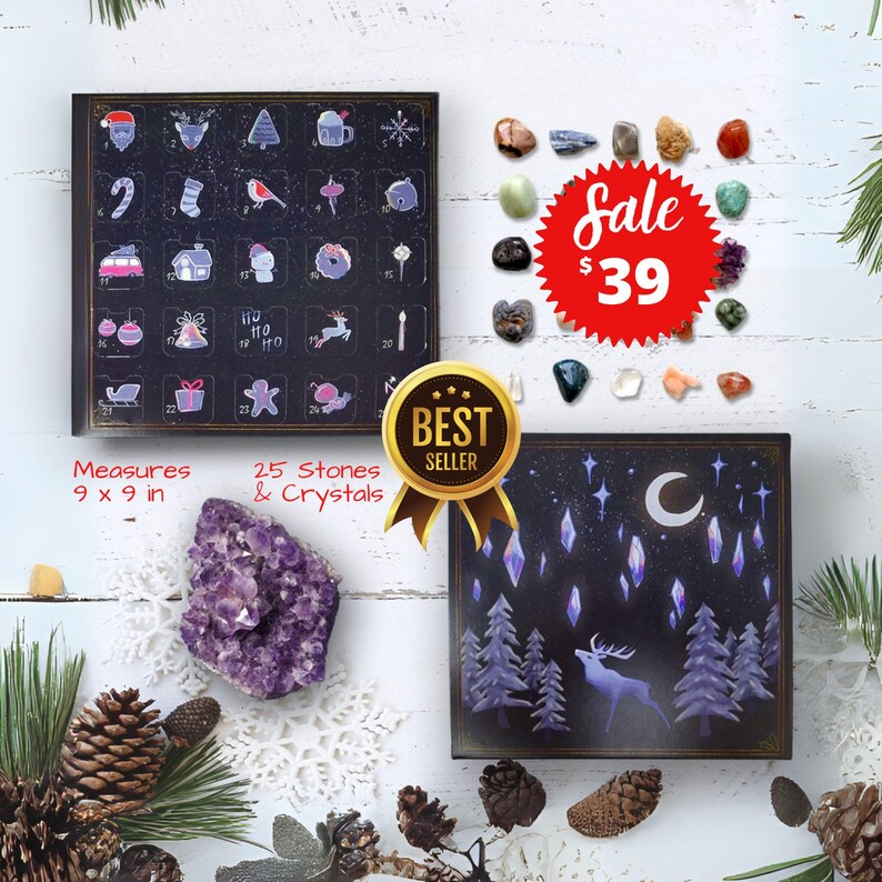 Crystal Advent Calendar, Adult Advent Calendar Countdown, Pagan Christmas Gift, Macabre Gothic Christmas Gifts, Krampus is Coming image 5
