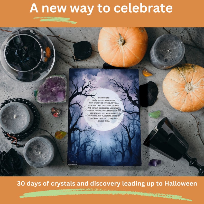 Halloween Advent Calendar Assorted Crystal Mystery Box, Haunted House Halloween Gift for Halloween Tree | Horror Gifts image 2