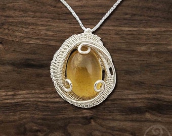 Citrine Necklace | Healing Crystals to Manifest New Beginnings, Mindfulness, Mental Clarity & Wellbeing | Wire Wrapped Jewelry