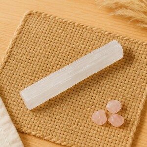 Selenite Wand |One 2.5 Inch Piece| Healing Crystal for Alter or Shrine, Meditation & Smudge Kit, Boho Decor Mindfulness Gift for Women + Men