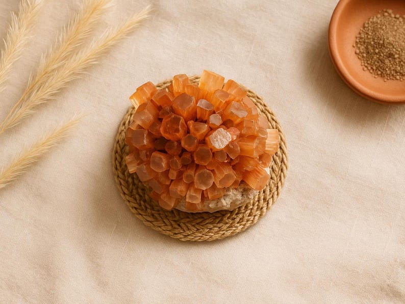 Aragonite natural stone crystal specimen for your mineral gemstone & rock collection, healing crystal grid or boho decor Aragonite 3/4 inch