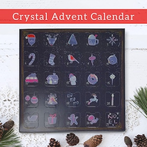 Crystal Advent Calendar, Gemstone Christmas Countdown Calendar, Advent Box Christmas Calendar, Christmas Advent Rock Mineral & Gemstone Gift