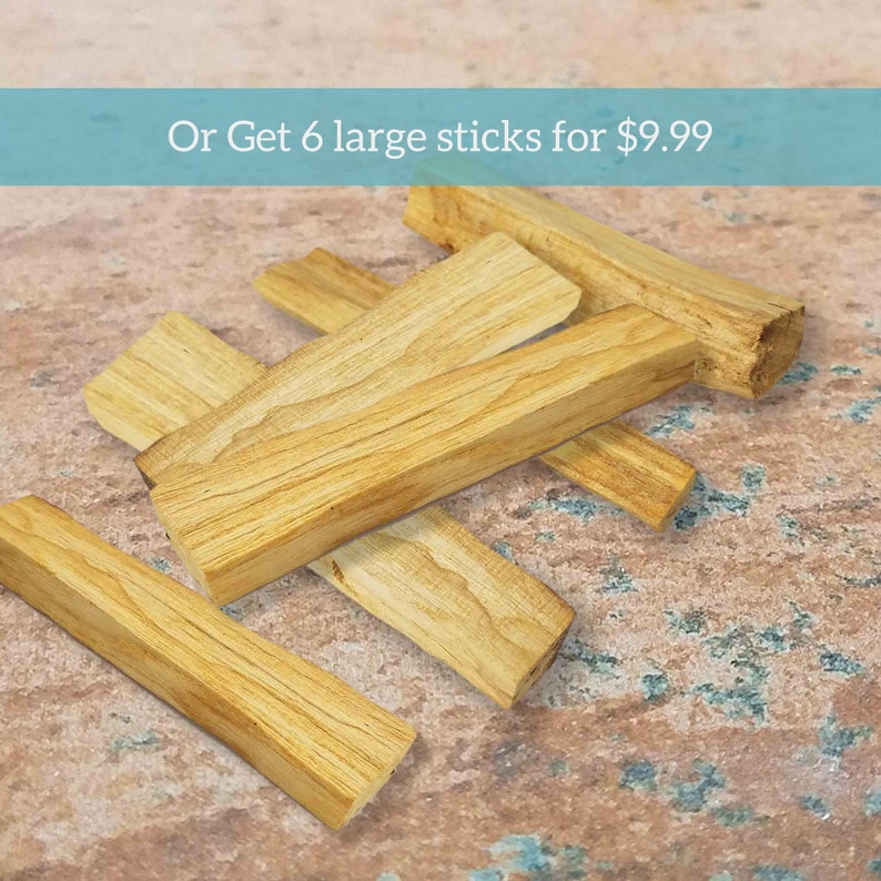 May include: Six large, light brown wooden sticks, stacked on a patterned surface. The text "Or Get 6 large sticks for $9.99" is displayed above the sticks.
