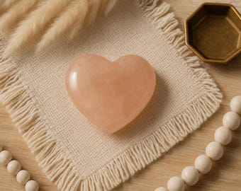 Rose Quartz Heart | Manifest Love | Natural Crystal Long Distance Relationship Couples Gift | Self Love & Law of Attraction