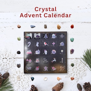 Crystal Advent Calendar, Gemstone Christmas Countdown Calendar, Advent Box Christmas Calendar, Christmas Advent Rock Mineral & Gemstone Gift