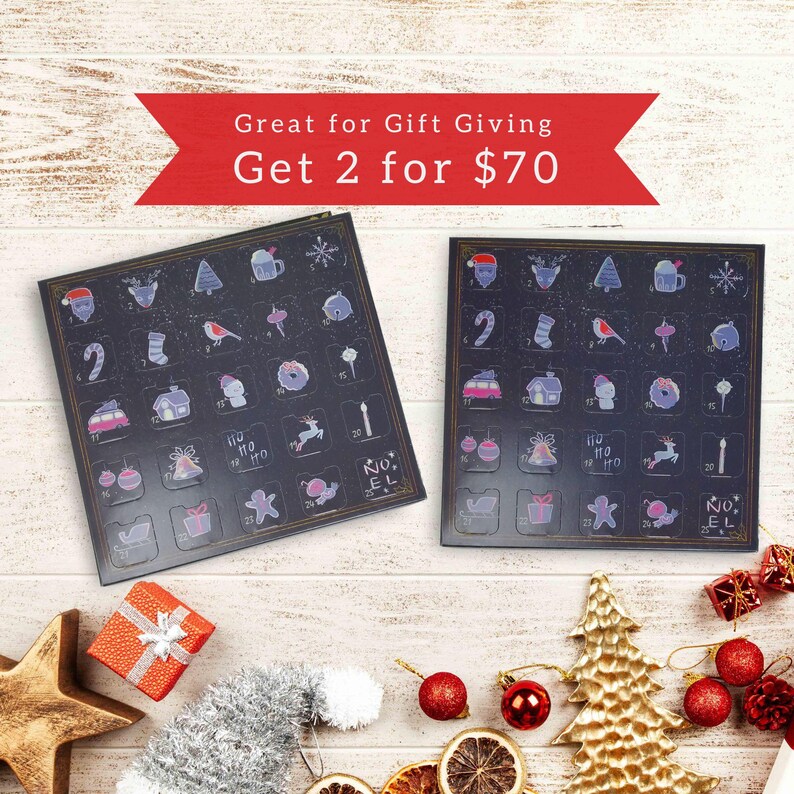 Crystal Advent Calendar, Adult Advent Calendar Countdown, Pagan Christmas Gift, Macabre Gothic Christmas Gifts, Krampus is Coming DISCOUNT 2 Calendars