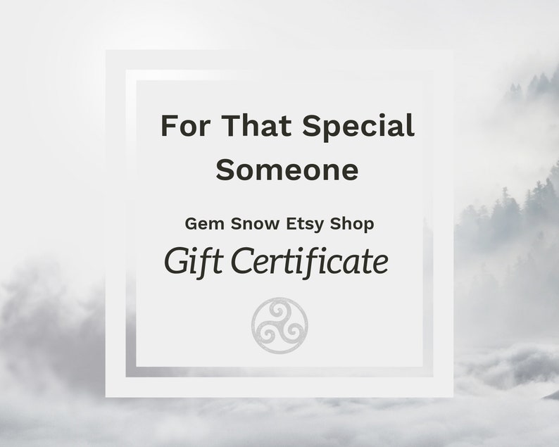 Gift Certificate For 250 Dollars to Spend in Our Etsy Shop Gem Snow Printable Gift Cards that make the Perfect Last Minute Gift image 2