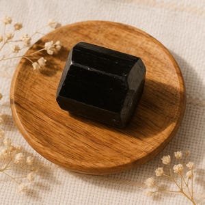 Black Tourmaline natural stone crystal specimen for your mineral gemstone & rock collection, healing crystal grid or boho decor