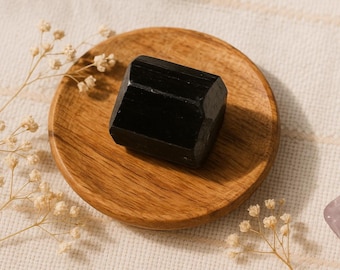 Black Tourmaline natural stone crystal specimen for your mineral gemstone & rock collection, healing crystal grid or boho decor