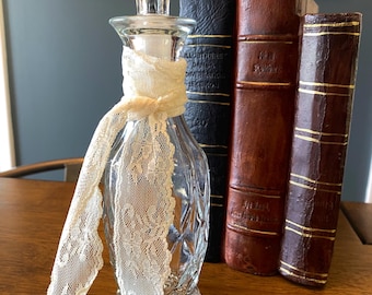 Vintage Pressglas Decater Mit Stopfen Klarglas Menage Mid Century Bareare Bauernhaus Dekor