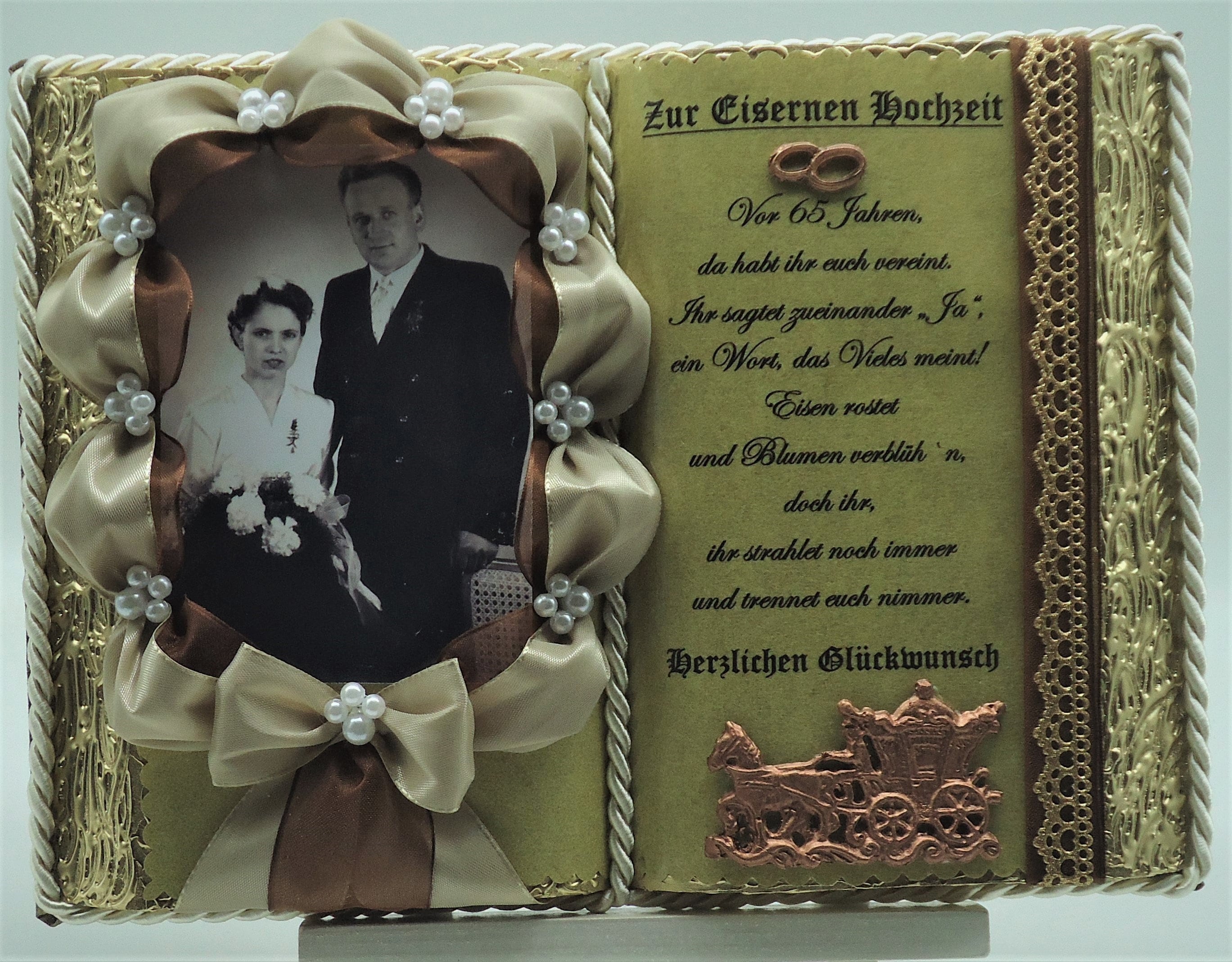 Eiserne Hochzeit 65jähriges Ehejubiläum Dekobuch für Foto Etsy
