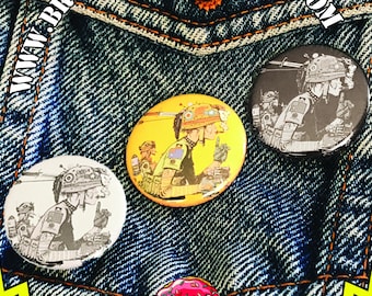 Groovy Buttons / Tank Girl - 1.25&quot; Pinback Button