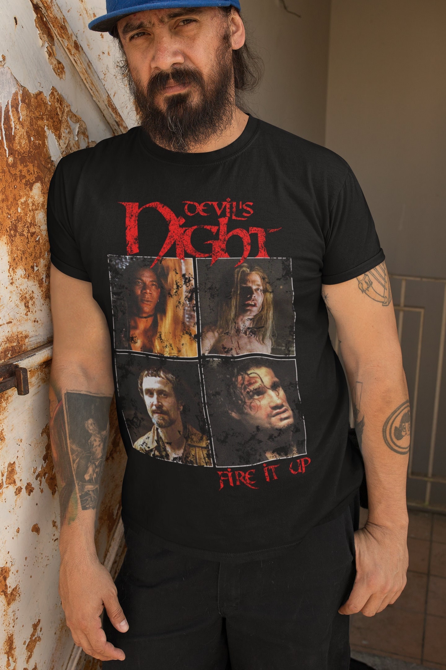 Devil's Night / Fire It Up / The Crow / album cover parody / Distressed Print