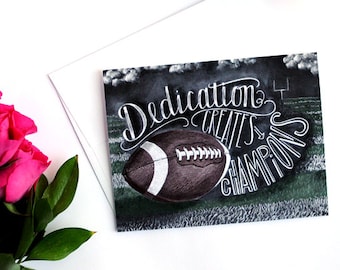 Football Chalkboard Card, Motivational Quote, Coach Gift