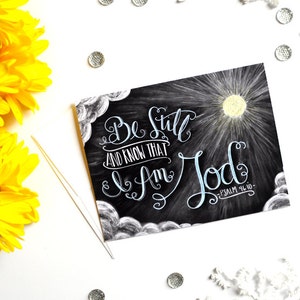 Bible Verse Art, Scripture Art, Bible Verse Card, Scripture Card, Encouragement Card, Inspirational Card, Chalkboard Art, Chalk Art, Psalm