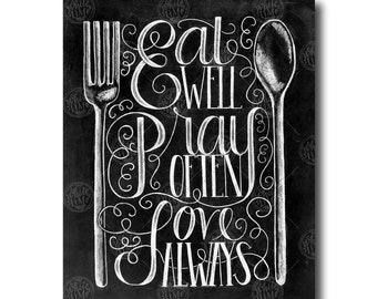 Kitchen Chalk Art Etsy