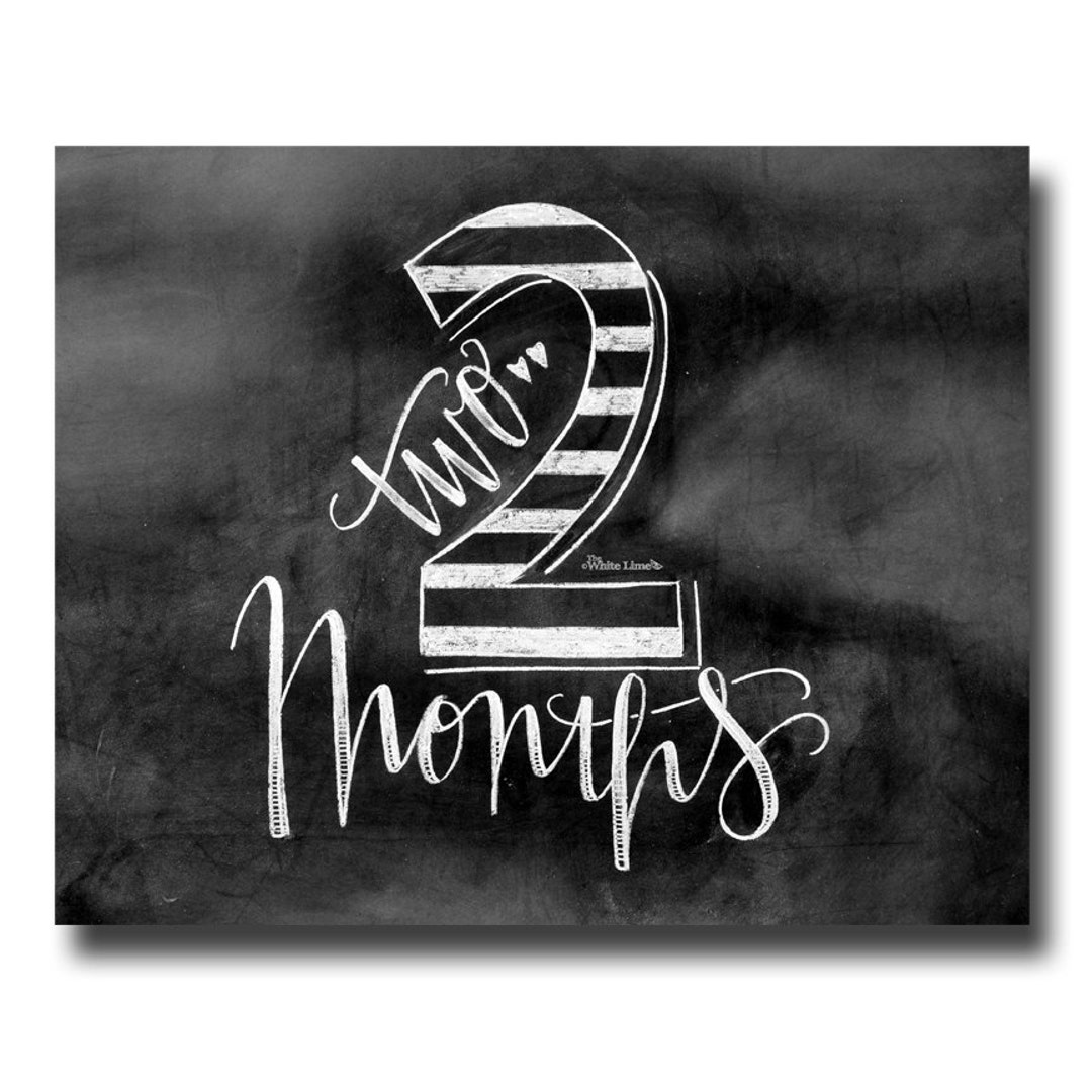 Baby Monthly Chalkboard, Baby Milestone, Two Months Old, Two Months