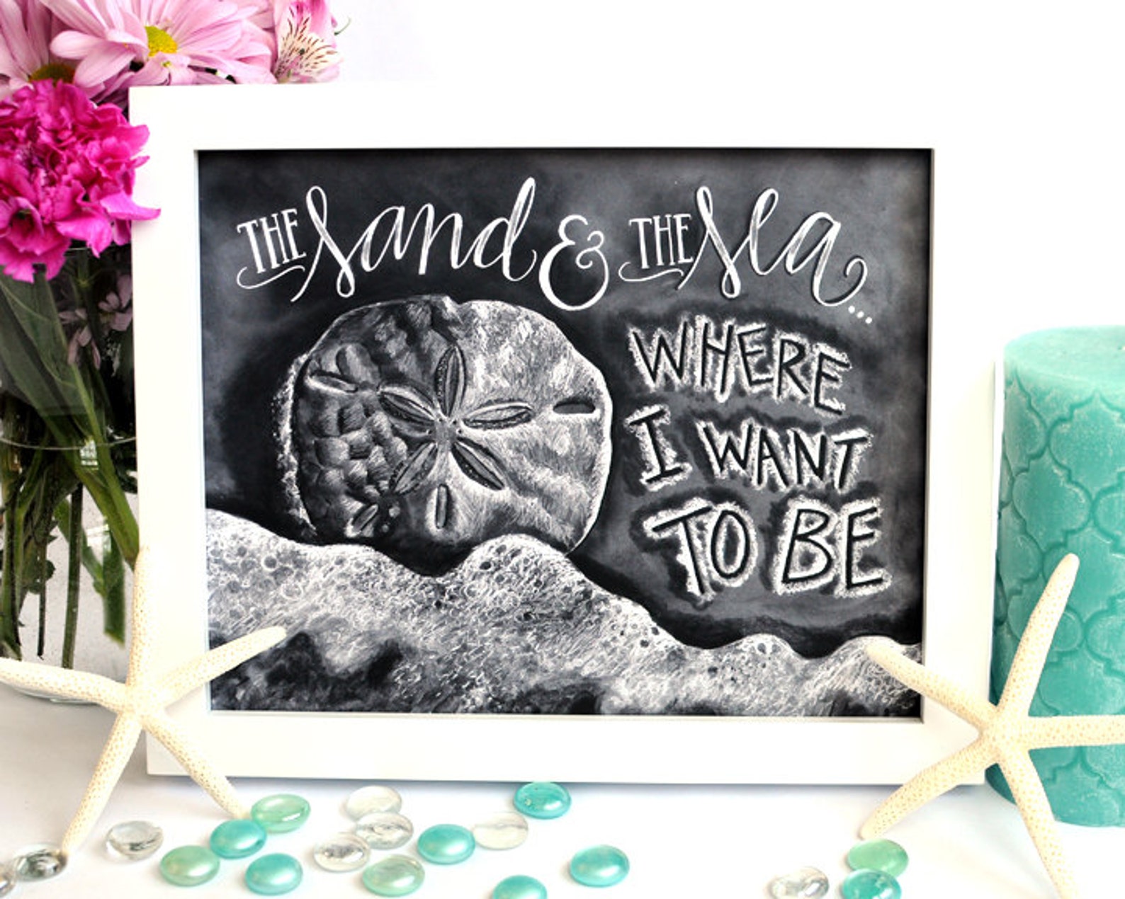 Beach Decor Beach Art Chalkboard Art Chalk Art Beach Etsy