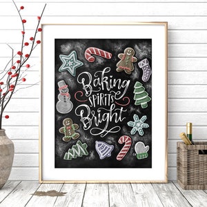 Christmas Cookie Exchange, Holiday Decor, Baking Spirits Bright ...