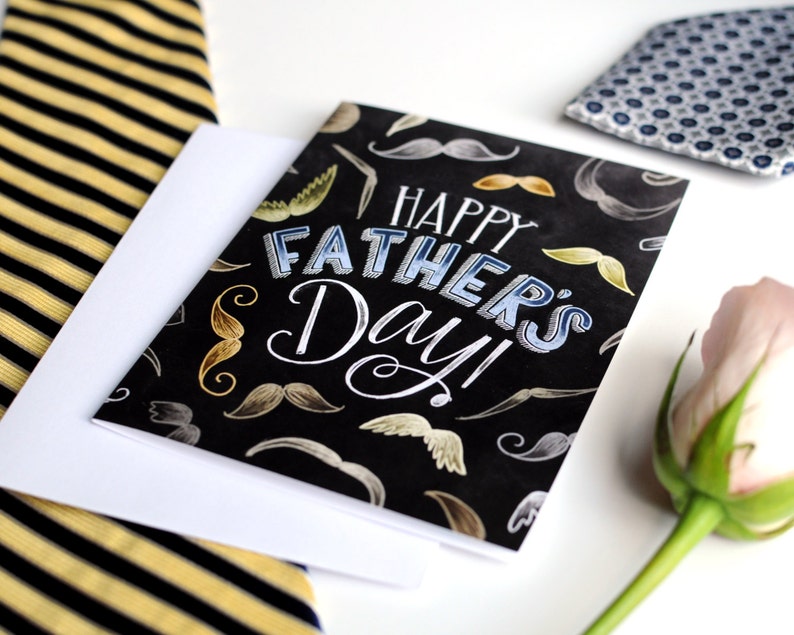 Fathers Day Card Happy Fathers Day Chalkboard Art Chalk Etsy