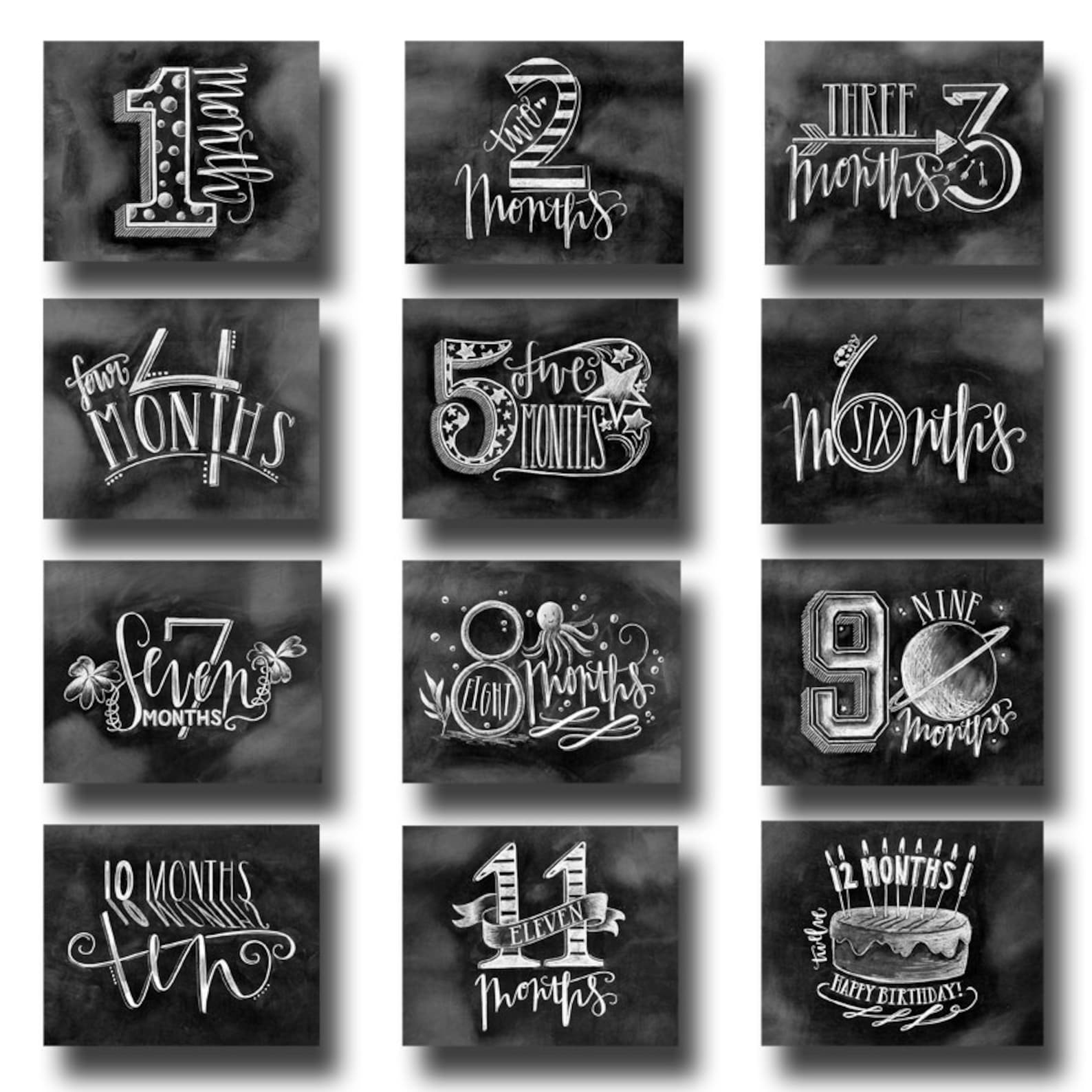Baby Month Milestone Chalkboard Baby Milestone Chalkboard Etsy