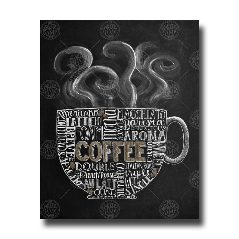 Coffee Art Coffee Kitchen Art Chalkboard Sign Chalk Art Etsy