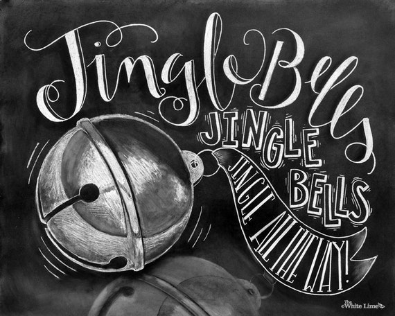Christmas Decor, Christmas Art, Chalkboard Art, Chalk Art, Jingle