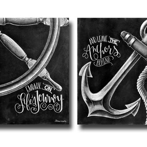 Nautical Art, Nautical Decor, Chalkboard Art, Chalk Art, Beach House, Anchor, Beach Decor, Beach Art, Embark